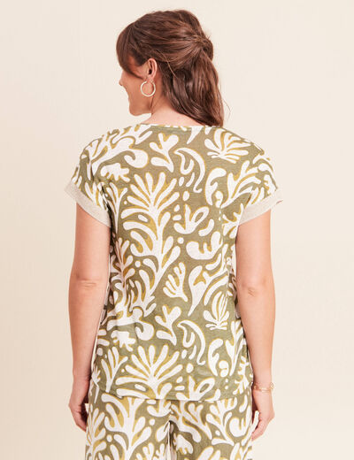 T-shirt manches courtes vert femme