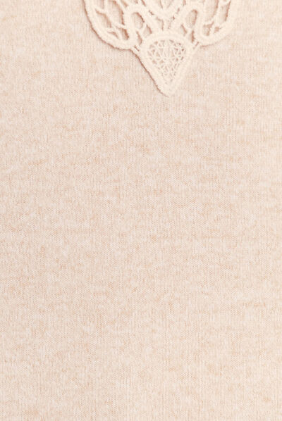 T-shirt manches longues beige femme