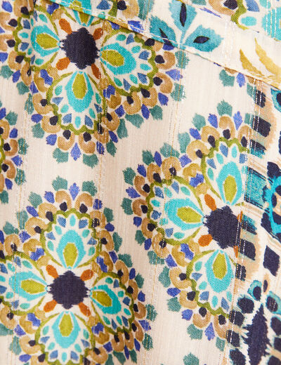Robe évasée fluide manches 3/4 bleu femme