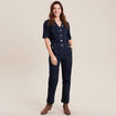 Combinaison pantalon en jean denim brut femme