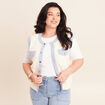 Gilet sans manches col rond ecru femme