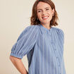 Chemise manches courtes bleu clair femme