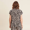 Chemise crêpe manches courtes noir femme