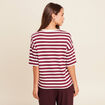 T-shirt col rond bordeaux femme