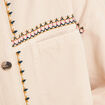 Veste en jean brod&eacute;e denim beige femme