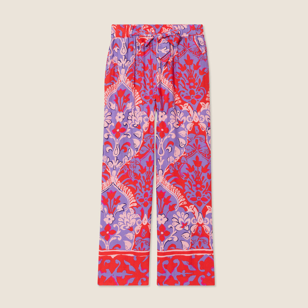 Pantalon flou rouge femme