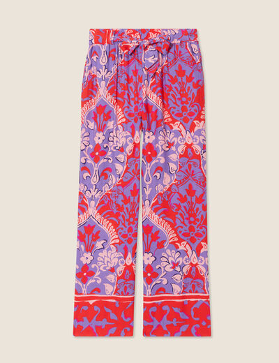 Pantalon flou rouge femme