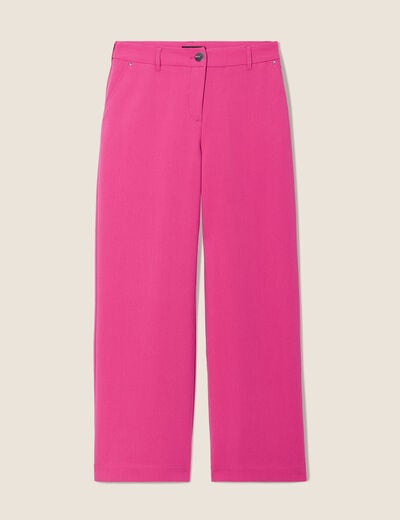 Pantalon chino large rose fushia femme