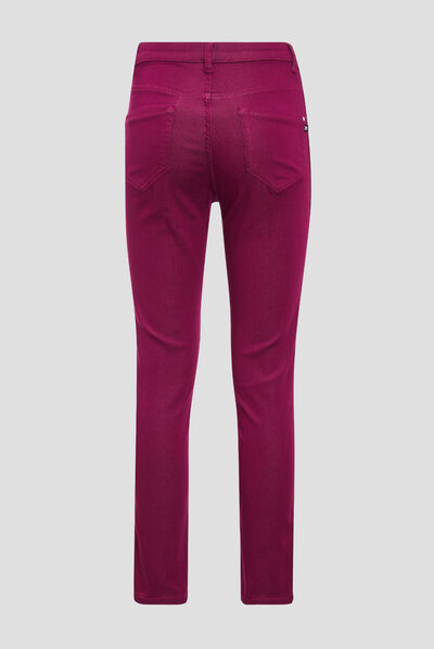Pantalon ajusté réversible rose femme