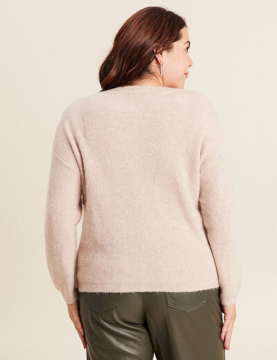 Gilet manches longues beige femme