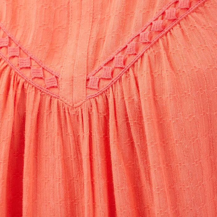 Blouse manches 3/4 orange clair femme