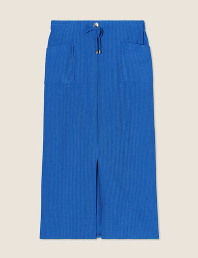 Jupe longue fourreau bleu electrique femme