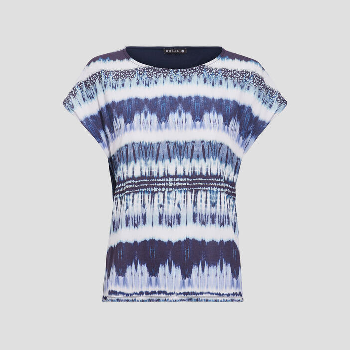 T-shirt manches courtes bleu foncé femme