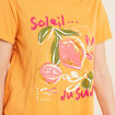 T-shirt manches courtes orange clair femme