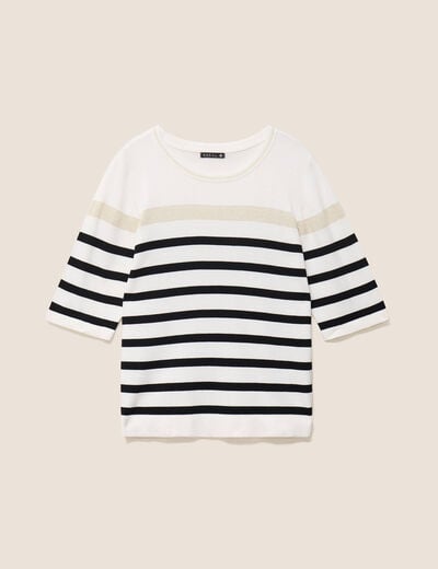 Pull col rond noir femme