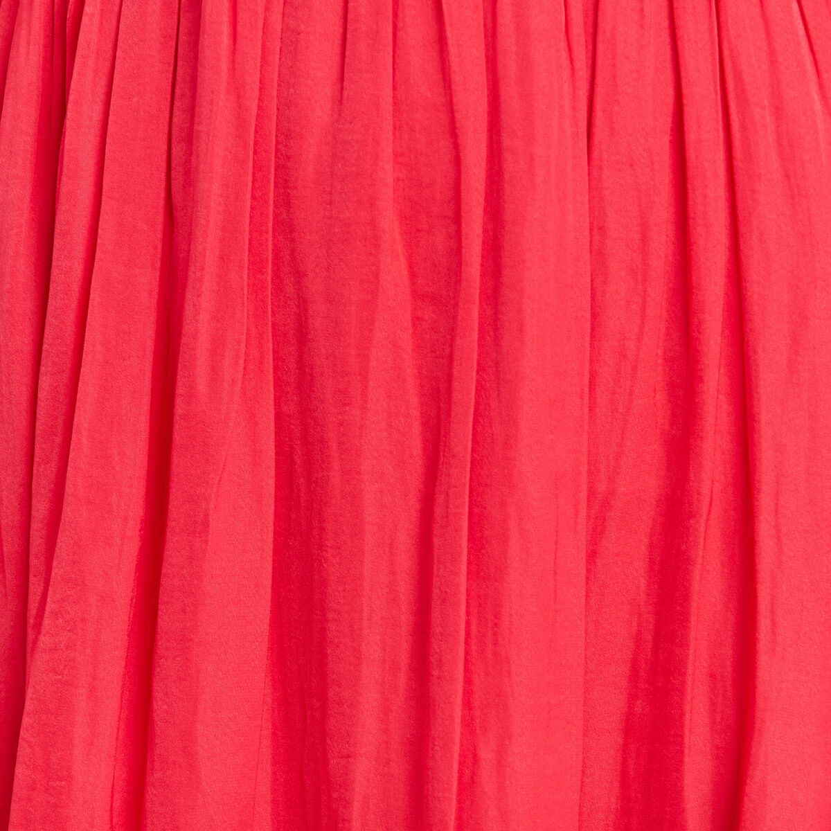Robe empire smock&eacute;e satin rose cerise femme