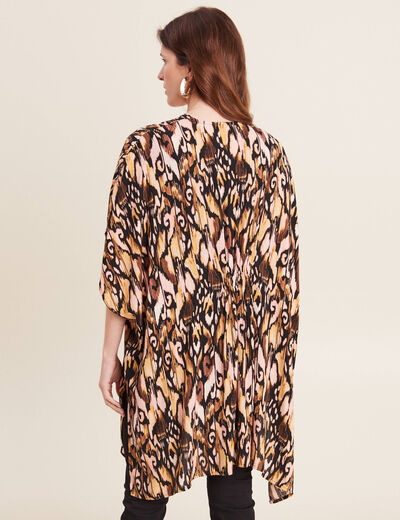 Kimono dos smocké noir femme