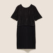 Robe bi-mati&egrave;re droite noir femme
