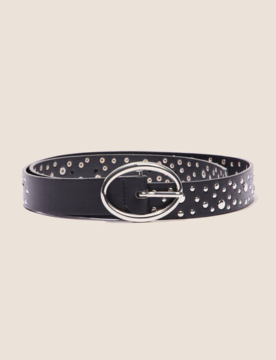 Ceinture cloutée noir femme