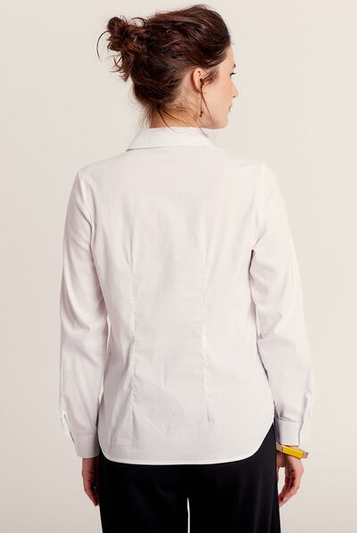 Chemise manches longues ecru femme