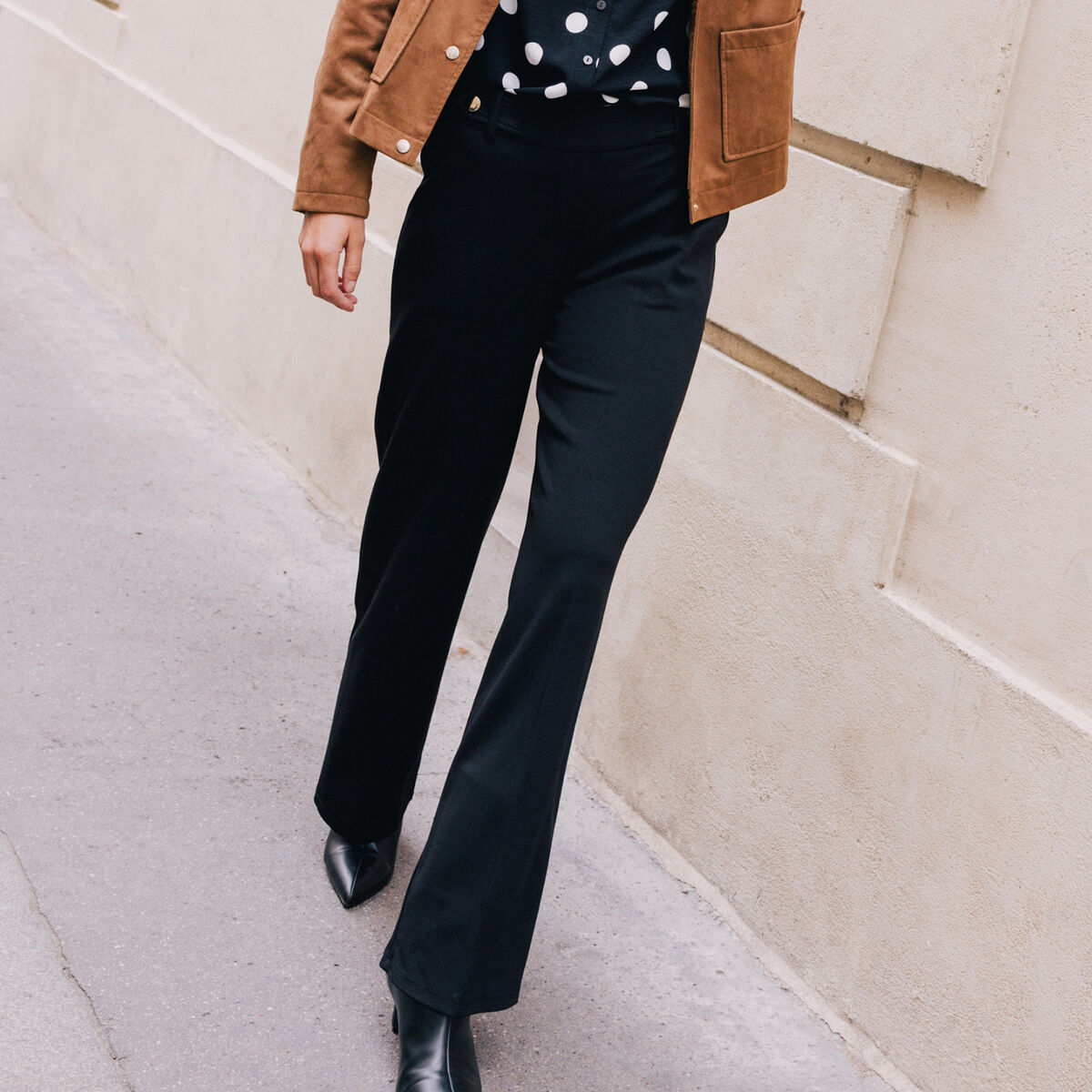 Pantalon taille haute noir femme