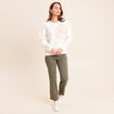 Pantalon magique Le L&eacute;ger coupe droite vert kaki femme
