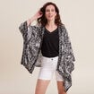 Kimono imprimé noir femme