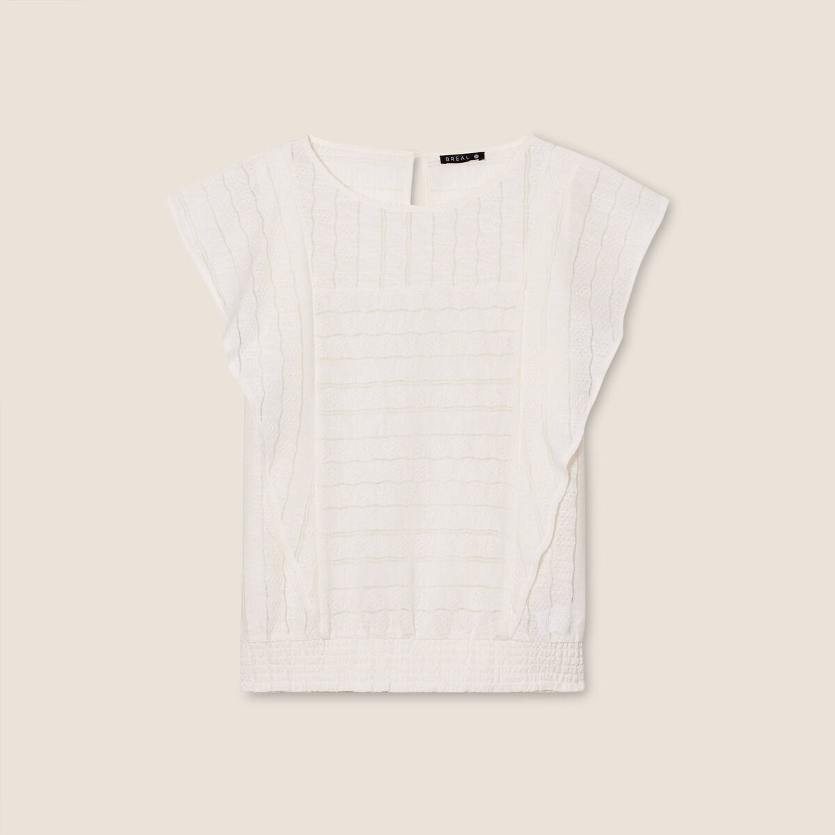 T-shirt manches courtes ecru femme