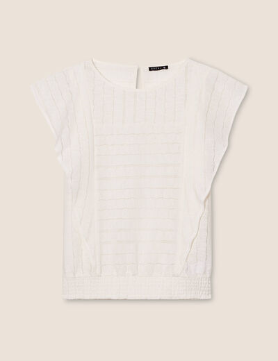 T-shirt manches courtes ecru femme