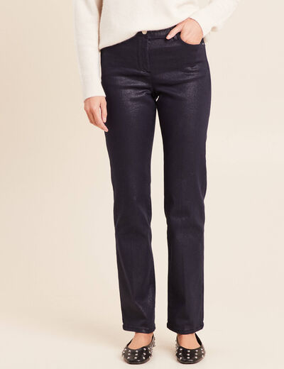 Pantalon magique L'Unique effet brillant bleu marine femme