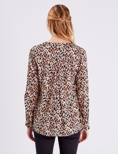 Blouse manches longues beige femme