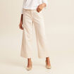 Pantalon large 7/8ème ivoire femme