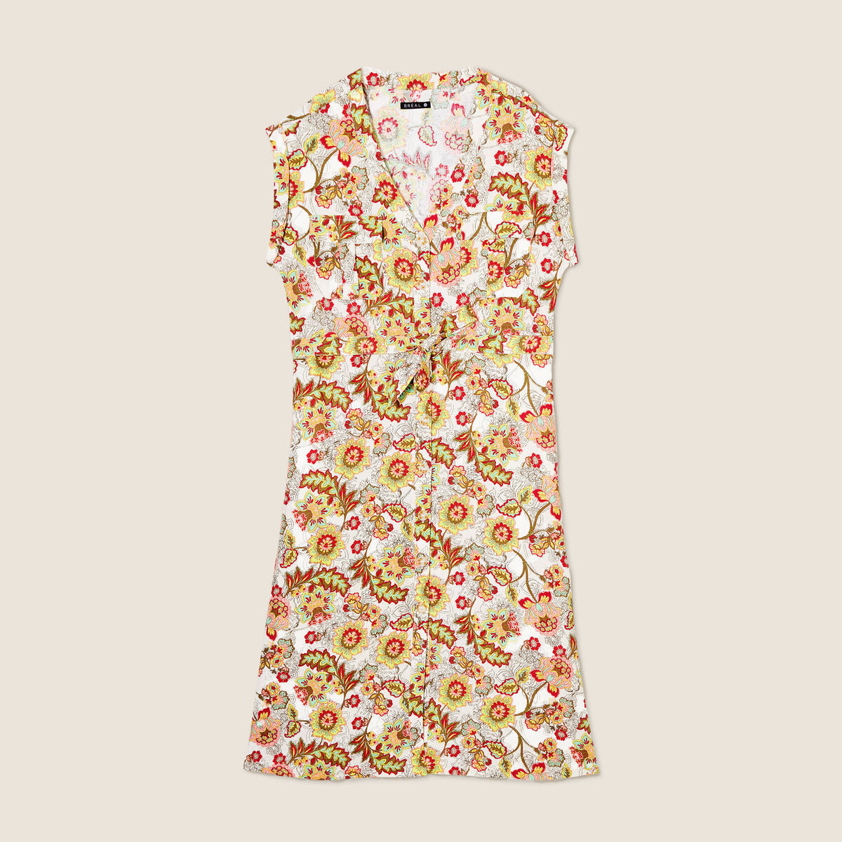 Robe chemise boutonn&eacute;e blanc femme