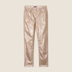 Pantalon ajust&eacute; enduit 7/8&egrave;me couleur or femme