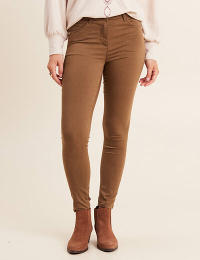 Pantalon léger taille standard 7/8ème taupe femme