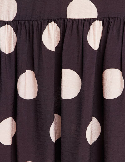 Jupon &agrave; pois noir femme