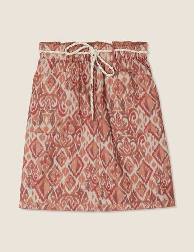 Jupe droite réversible rose femme