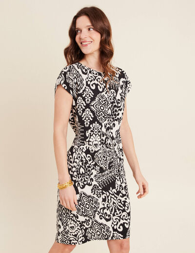 Robe courte ajustée noir femme
