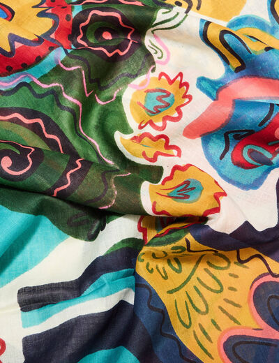 Foulard carré multicolore femme