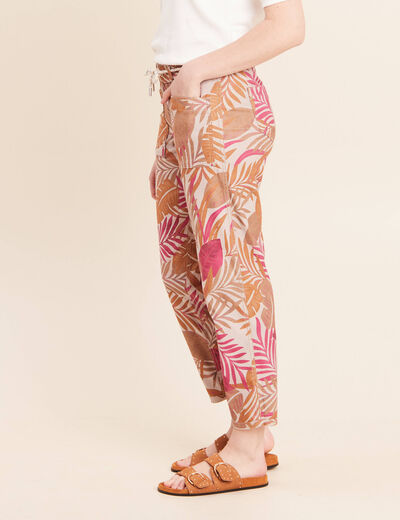 Pantalon droit r&eacute;versible marron femme