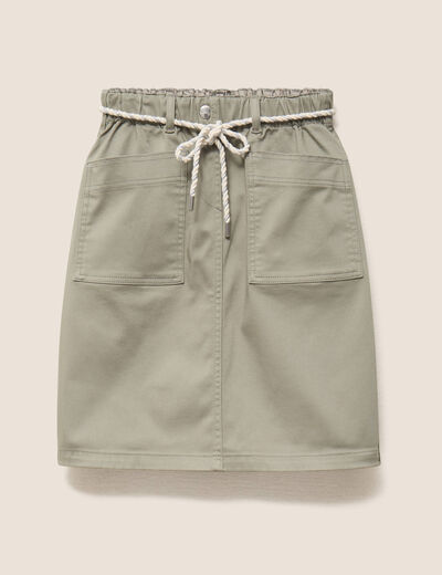 Jupe droite r&eacute;versible gris femme