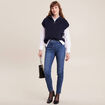 Jean magique ajusté taille standard denim double stone femme