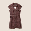Robe droite zippée marron femme