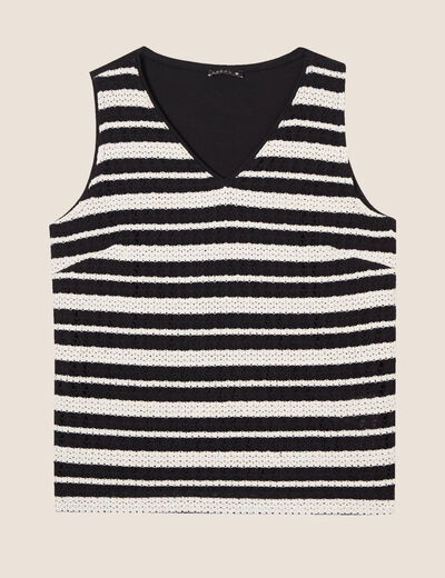 Débardeur sans manches crochet noir femme