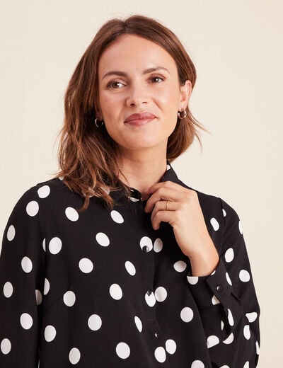 Chemise fluide manches longues noir femme