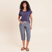 T-shirt col rond manches courtes bleu marine femme
