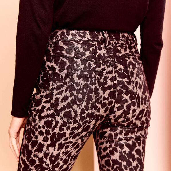 Pantalon ajusté réversible noir femme