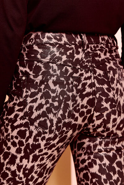 Pantalon ajusté réversible noir femme