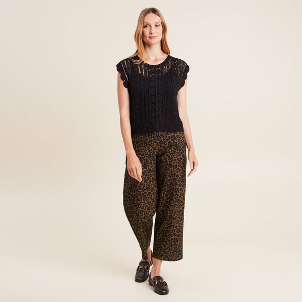 Débardeur macramé noir femme