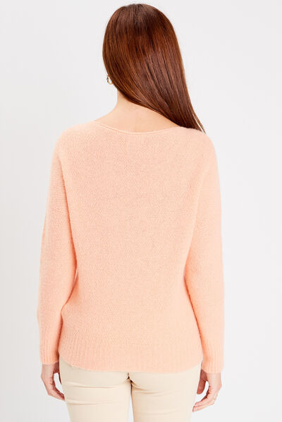 Pull manches longues rose clair femme
